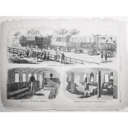 The French Imperial Railway Train - Harper's Weekly, November 6, 1858 - 3 prints