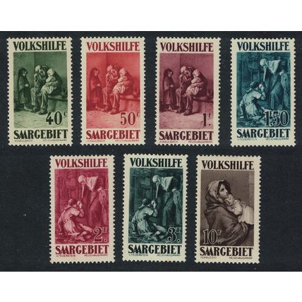 Saar Christmas Charity Paintings 7v 1929 MH SG#135-141 MI#135-141 Sc#B16-B22