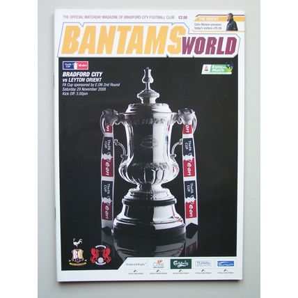 BRADFORD CITY v LEYTON ORIENT FA Cup 2nd Round 29/11/2008