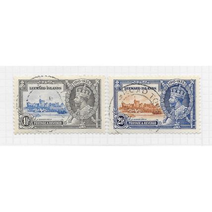 LEEWARD ISLANDS 1935 SILVER JUBILEE USED VIRGIN SG90 89 90 WINDSOR CASTLE KG5