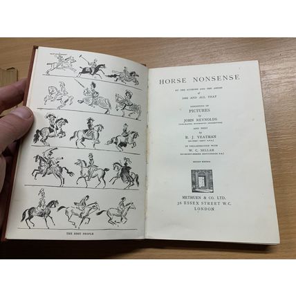 1933 "HORSE NONSENSE" EQUESTRIAN HUMOUR ILLUSTRATED HARDBACK BOOK (P3)
