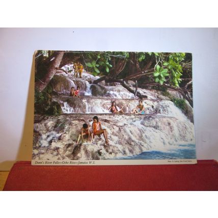 DUNN'S RIVER FALLS, OCHO RIOS, JAMAICA used postcard by John Hinde =