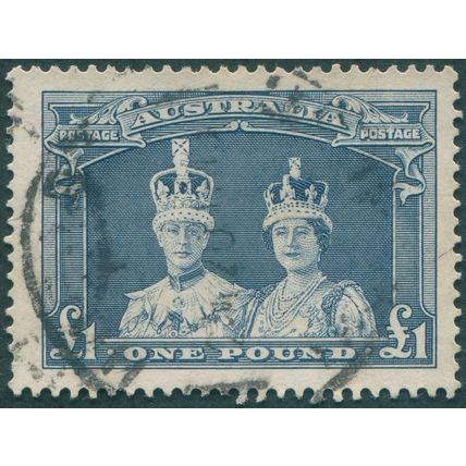 Australia 1938 £1 bluish slate SG178 used