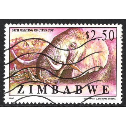 ZIMBABWE 1997: 10th MEETING OF CITES COP - $2.50 USED (G19)