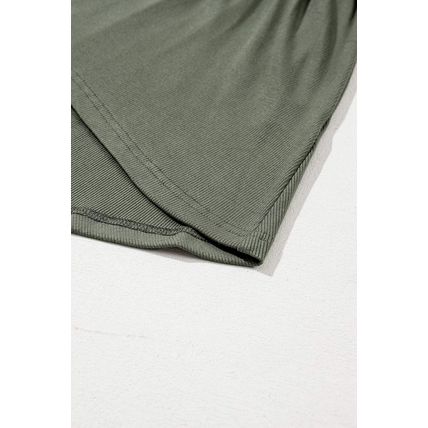 Mist Green Plus Size Thermal Knitted Babydoll Flare Top