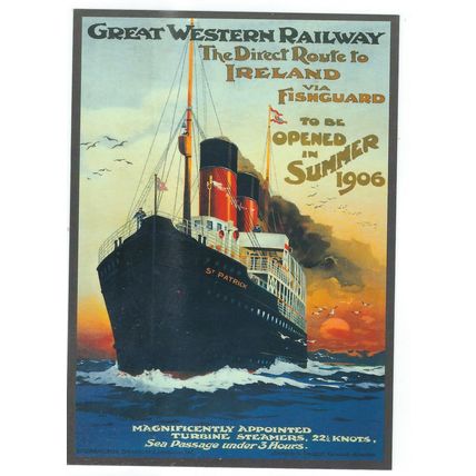 OPIE PUBLISHED GREAT WESTERN RAILWAY FERRY ROUTE TO IRELAND OPENS INC UK POST