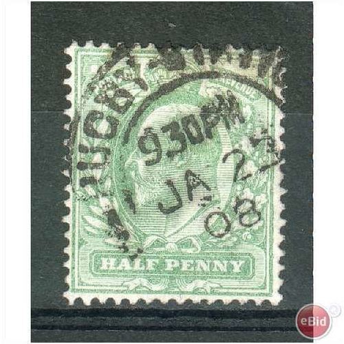 GB stamps 1902-10 - 1/2d SG215 Rugby cancel 1