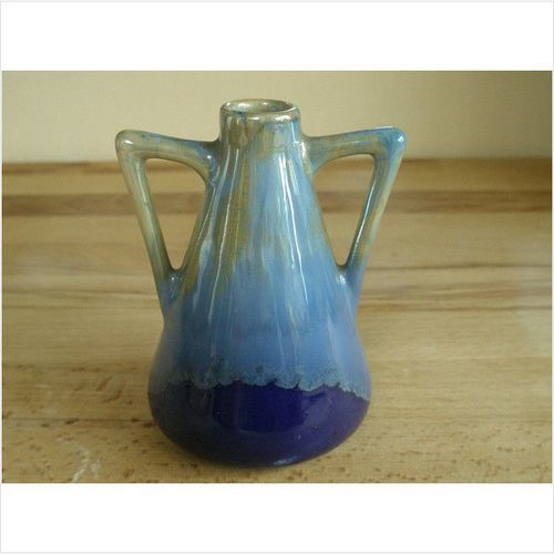 Continental Pottery Blue Lustre Bud Vase