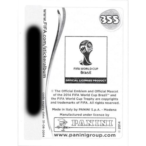 2014 Panini World Cup Soccer Stickers - #355 - Ecuador Logo