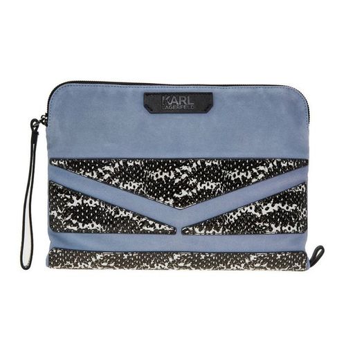 KARL LAGERFELD Blue Suede Clutch Bag BNWT (RARE & COLLECTABLE)