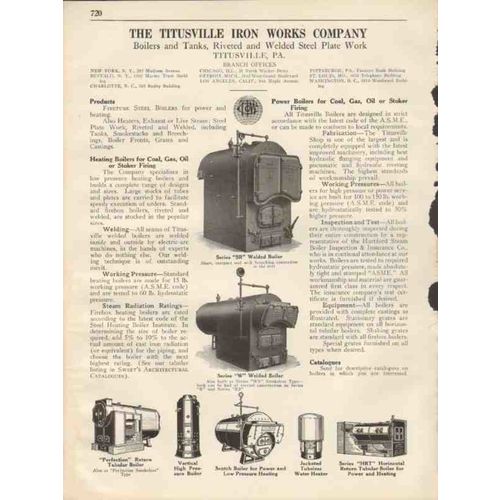 titusville iron works company 1931 heat power boilers vintage catalog