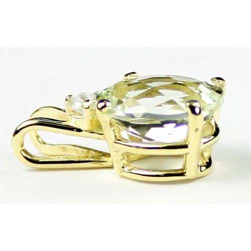 Green Amethyst (Prasiolite), 14KY Gold Pendant, P022