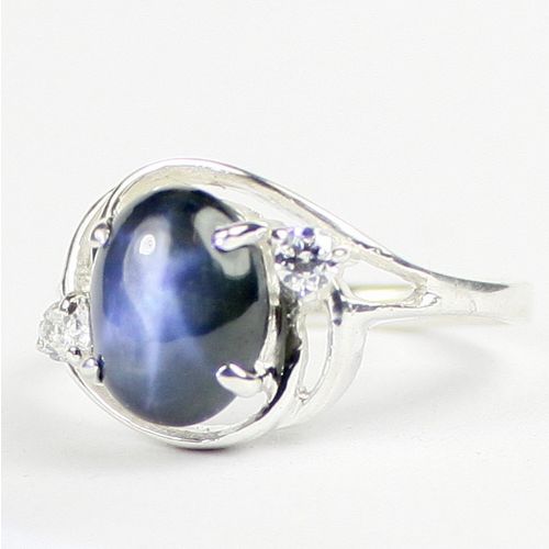 Blue Star Sapphire, 925 Sterling Silver Ladies Ring, SR021