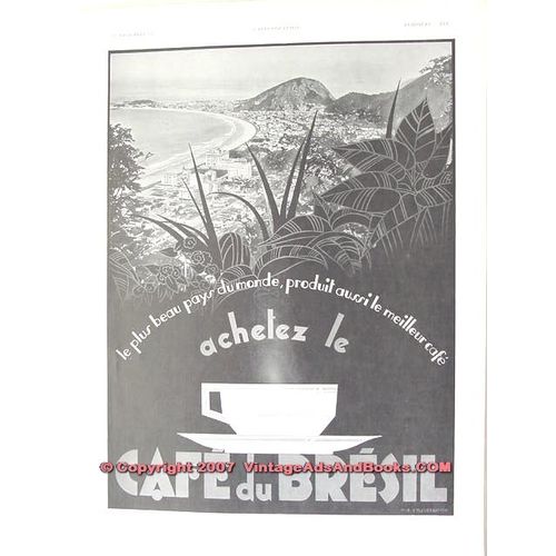 BRAZIL COFFEE 1934 French most beautiful country buy best vintage ad