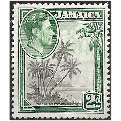Jamaica 1938 SG124 2d Grey & Green Mounted Mint . .. .