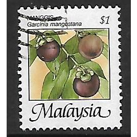 MALAYSIA 1986 FRUITS OF MALAYSIA $1 MANGOSTEEN SG 347 FINE USED