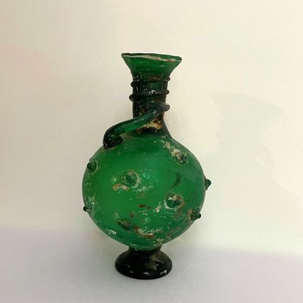 Ancient Roman Glass Vessel Trailed Decoration, MUSEUM QUALITY Make offer!