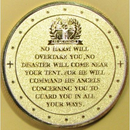 Archangel St Michael. Challenge Coin. 1.50" Gold Tone. 88b.
