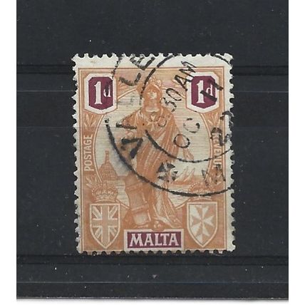 Malta.SG125 1d Orange and Purple.Fine Used.Apr25i