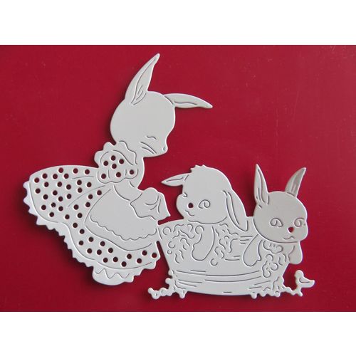 6 x Tattered Lace Die Cuts Bunny Bathtime