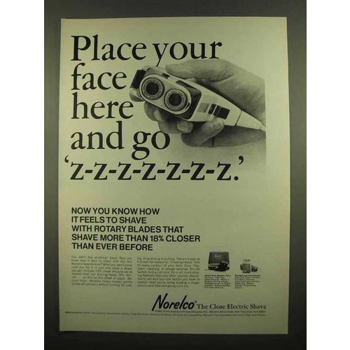 1965 Norelco Speedshaver Ad - Place Your Face Here