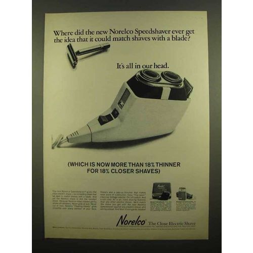 1965 Norelco Speedshaver Ad - Match Shaves with Blade