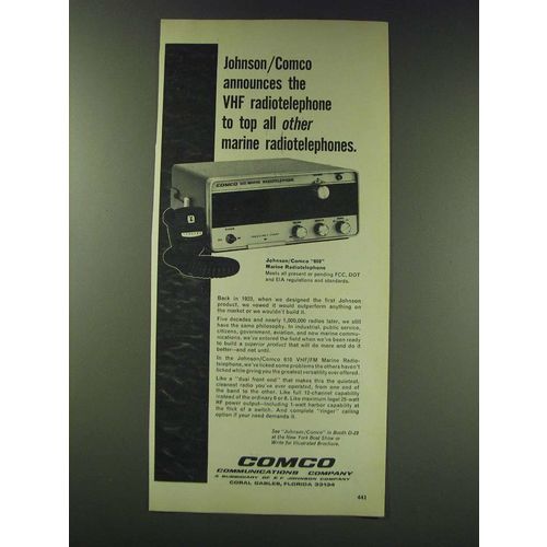 1970 Johnson/Comco 610 Marine Radiotelephone Ad