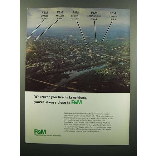 1976 F&M Bank Ad - Wherever You Live in Lynchburg