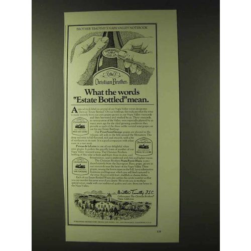 1979 Christian Brothers Wine Ad - Pinot Saint George