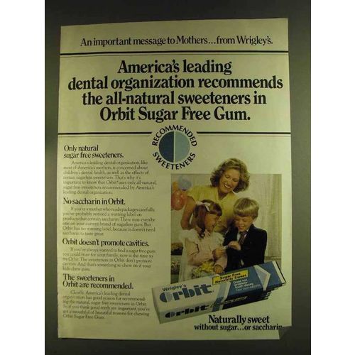 1980 Wrigley's Orbit Gum Ad - Dental Recommends