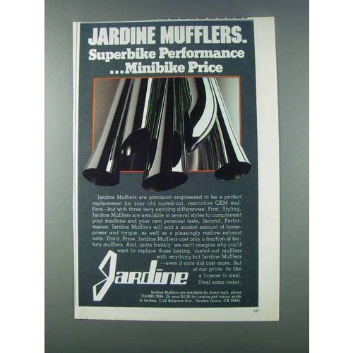 1981 Jardine Mufflers Ad - Superbike Performance