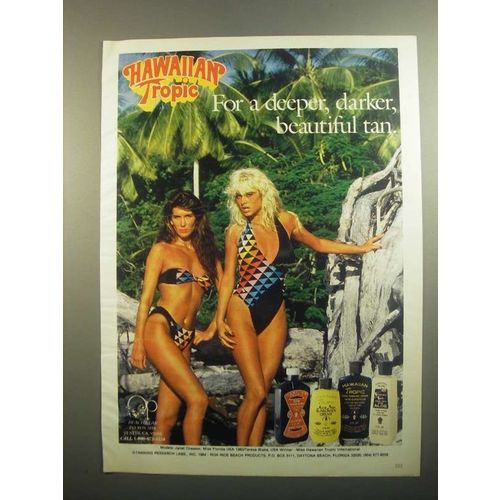 1984 Hawaiian Tropic Sunscreen Ad - Janet Chessor