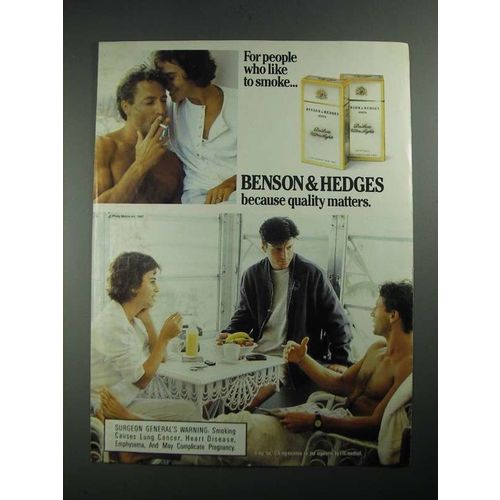 1987 Benson & Hedges Cigarettes Ad - For People Who Like to Smoke