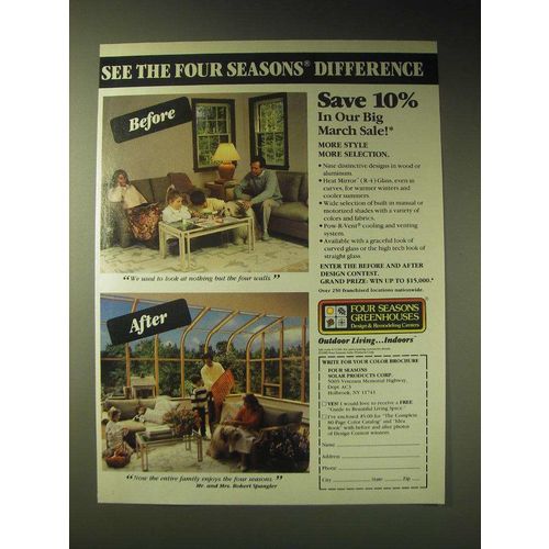 1989 Four Seasons Greenhouses Ad - See the difference