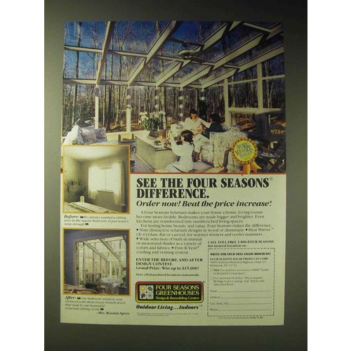 1989 Four Seasons Greenhouses Ad - See the Four seasons difference