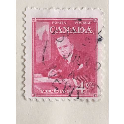 Canada 1951 Prime Ministers 4c Rose Carmine Used SG 435 W L MacKenzie King stamp