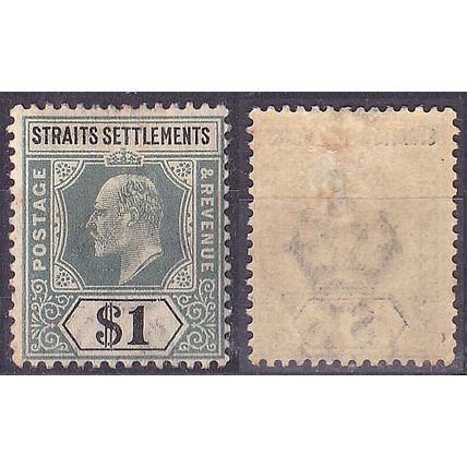 Straits Settlements 1902 King Edward VII $1 dull green/black [SG119] - FINE MINT