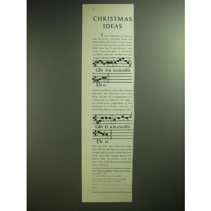 1974 The Metropolitan Museum of Art Ad - Christmas Ideas