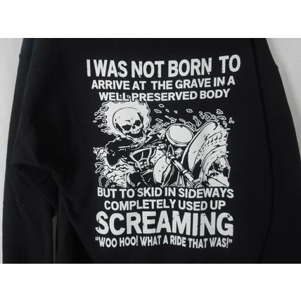 Motorcycle Rider Screaming Skeleton What a Ride that Was! Hoodie Pullover.