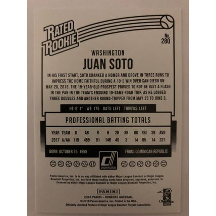 2018 Donruss #280 Juan Soto RR RC