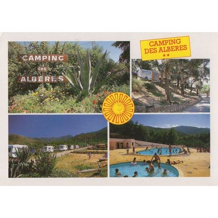 Camping Des Alberes French 1990s Caravan Site Postcard
