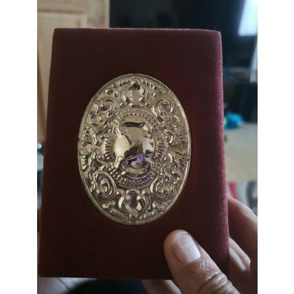 Velour Jewellery Box Sliver Plate Top