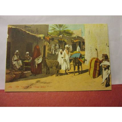 ARABE VILLAGE SCENE, Egypt? unused antique postcard =
