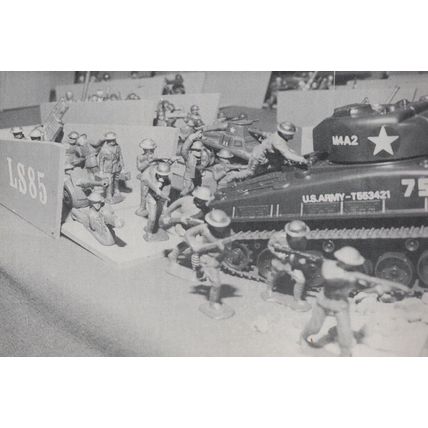 Toy Soldiers USA Tanks Army Groups Rare Military Postcard