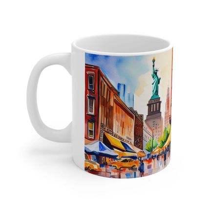 At the Cafe Statue of Liberty New York #13 Mug Ceramic Coffee Mug 11oz