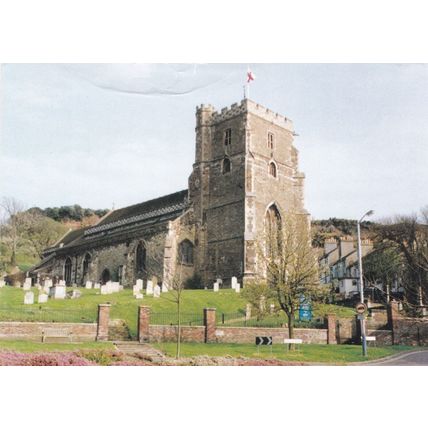 All Saints Church Old Town Hastings Sussex Postcard unused creased