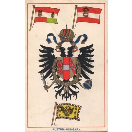 Austria Hungary Coat Of Arms Heraldry Antique Postcard