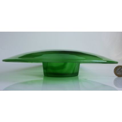 Art Deco Davidson Green Cloud Glass Bowl / Vase. P/N 204D