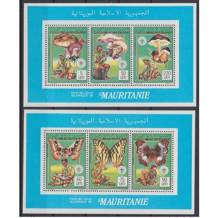 Mauritanie 1990 / 1991 Mi. Bl. 987 - 992 collectif Scoutisme Papillon Butterfly
