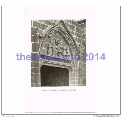 South Door of Rumengol Church, Brittany, France, Book Illustration (Print), 1912